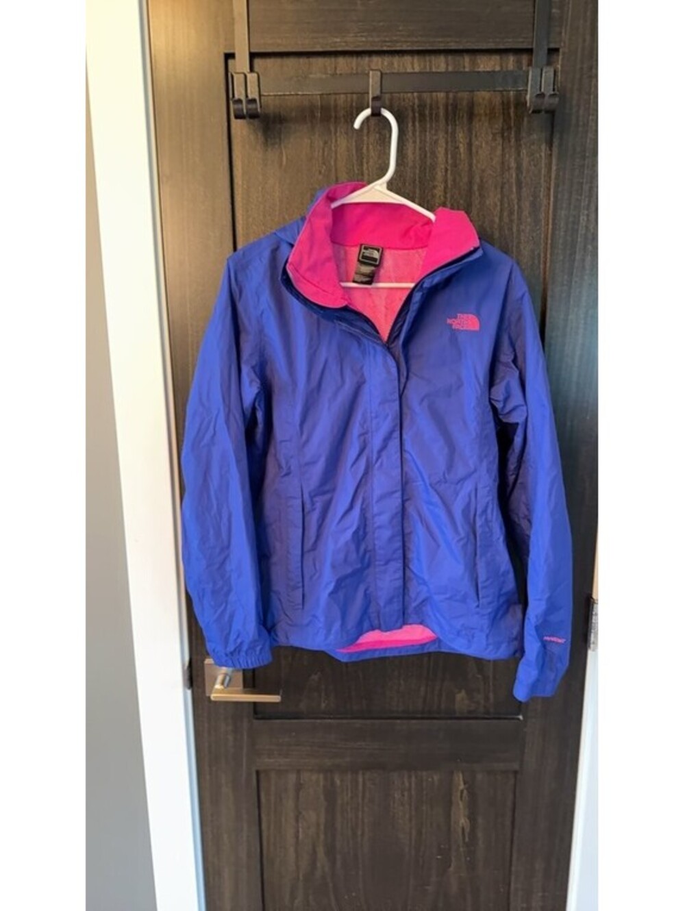 The North Face Women's Blue and Pink Windbreaker Jacket